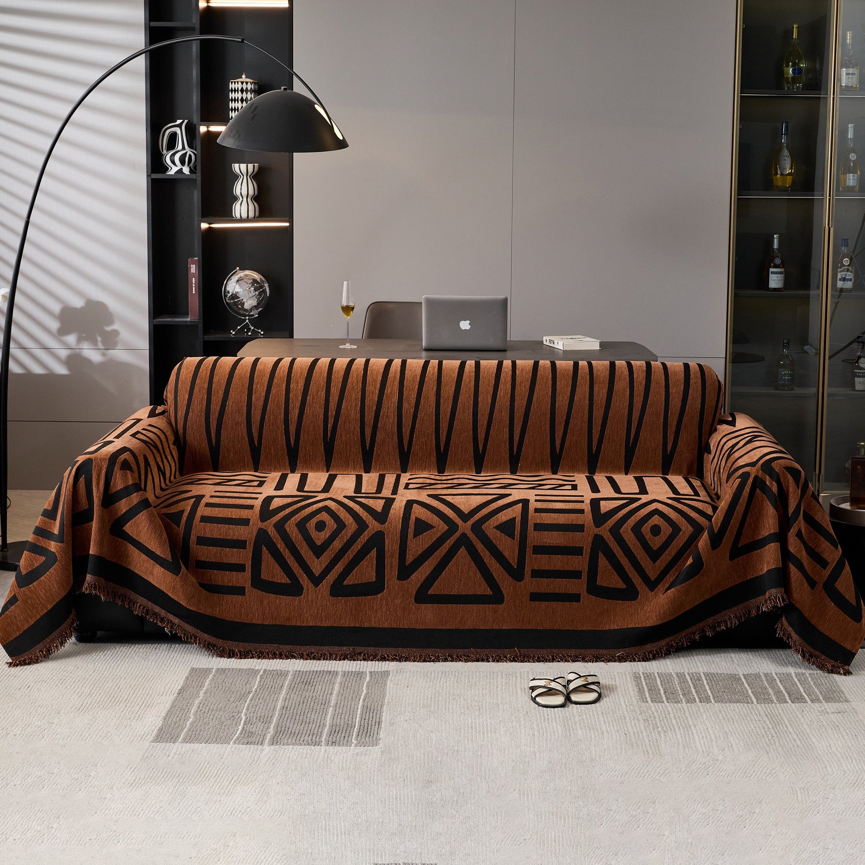 Boho Chenille Sofa Throw Covers Sectional Sofa Couch Cover Sofa Protector Covers - Ornate Home