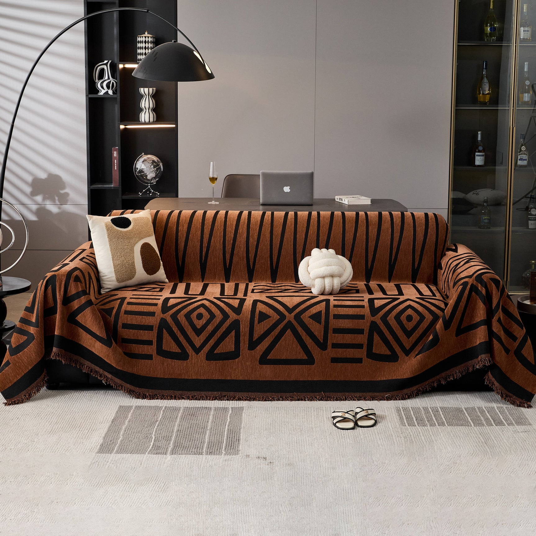 Boho Chenille Sofa Throw Covers Sectional Sofa Couch Cover Sofa Protector Covers - Ornate Home