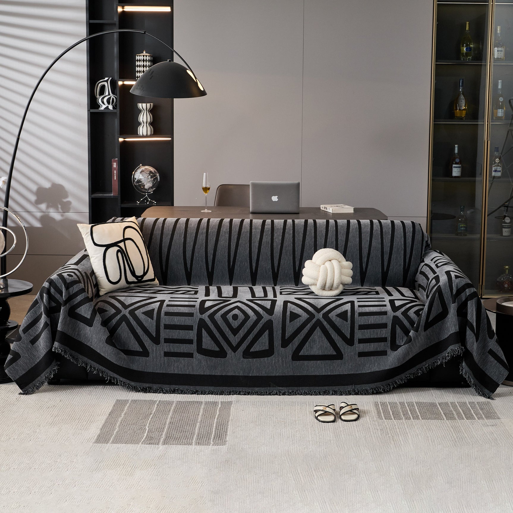 Boho Chenille Sofa Throw Covers Sectional Sofa Couch Cover Sofa Protector Covers - Ornate Home