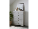Boho Chic Five-Drawer Chest in Washed White - Ornate Home
