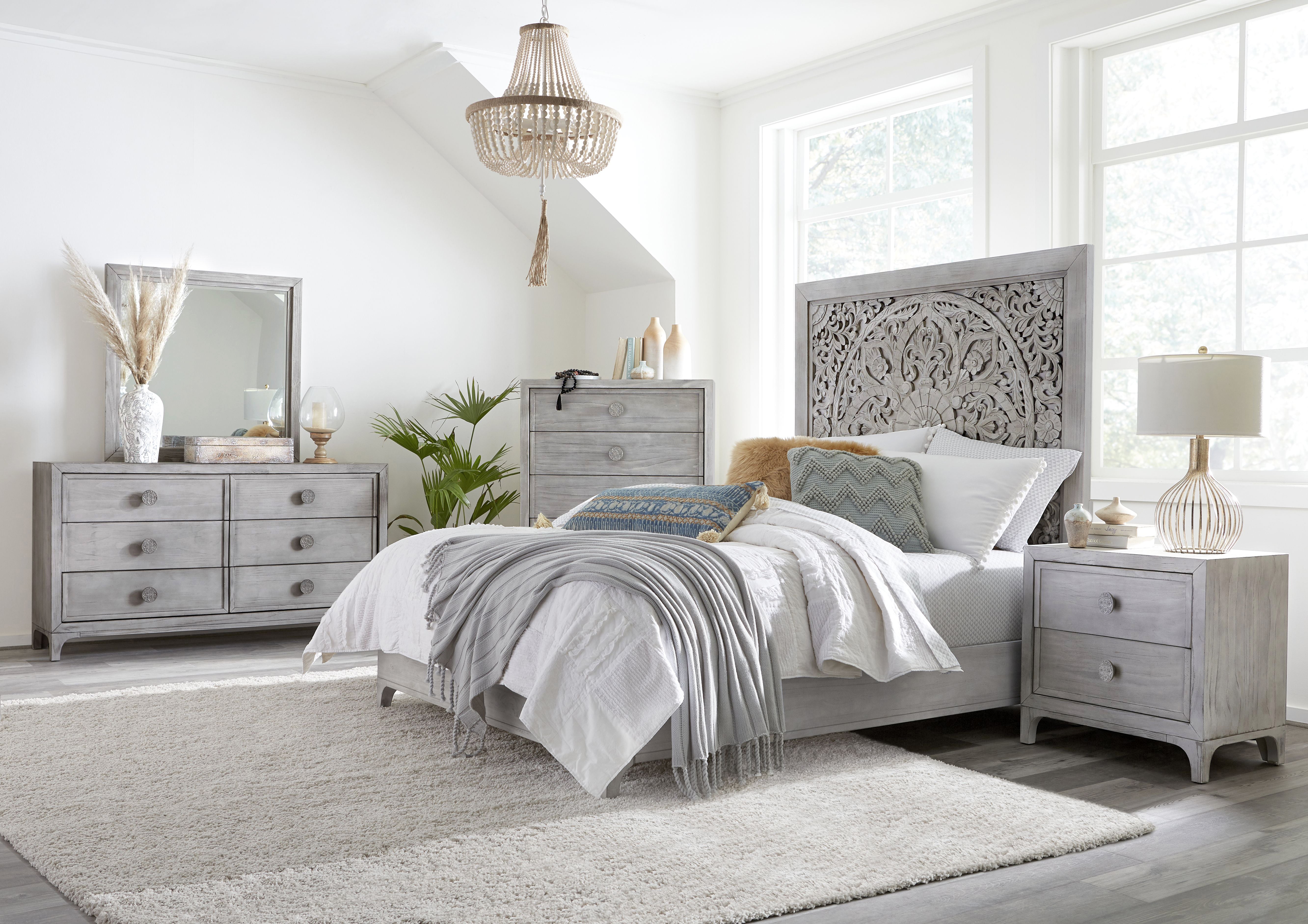 white bohemian dresser Boho Chic Five-Drawer Chest Bedroom dresser