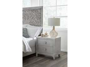 Boho Chic Nighstand in Washed White - Ornate Home