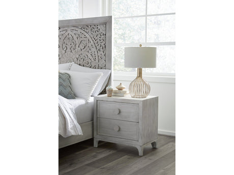 Boho Chic Nighstand in Washed White - Ornate Home
