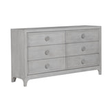 Boho Chic Six-Drawer Dresser in Washed White - Ornate Home