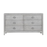 Boho Chic Six-Drawer Dresser in Washed White - Ornate Home