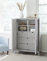 Boho Chic Wardrobe Chest in Washed White - Ornate Home