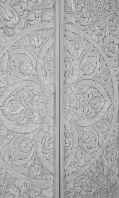 Boho Chic Wardrobe Chest in Washed White - Ornate Home