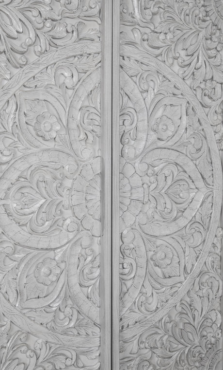 Boho Chic Wardrobe Chest in Washed White - Ornate Home