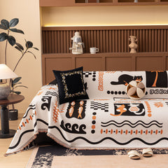 Boho Chic Woven Throw Blanket for Couch, Washable Couch Cover for Pets, Dogs, Cats - Ornate Home