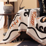 Boho Chic Woven Throw Blanket for Couch, Washable Couch Cover for Pets, Dogs, Cats - Ornate Home
