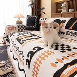 Boho Chic Woven Throw Blanket for Couch, Washable Couch Cover for Pets, Dogs, Cats - Ornate Home