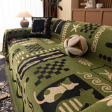 Boho Chic Woven Throw Blanket for Couch, Washable Couch Cover for Pets, Dogs, Cats - Ornate Home