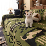 Boho Chic Woven Throw Blanket for Couch, Washable Couch Cover for Pets, Dogs, Cats - Ornate Home