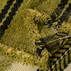 Boho Couch Throw Blanket with Textured Stripes, Sofa Cover for Living Room Decor - Ornate Home