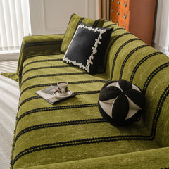 Boho Couch Throw Blanket with Textured Stripes, Sofa Cover for Living Room Decor - Ornate Home