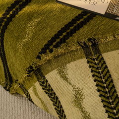 Boho Couch Throw Blanket with Textured Stripes, Sofa Cover for Living Room Decor - Ornate Home