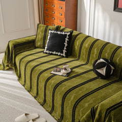 Boho Couch Throw Blanket with Textured Stripes, Sofa Cover for Living Room Decor - Ornate Home