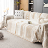 Boho Couch Throw Covers with Tassel Thick Durable Sofa Cover Blanket Furniture Slipcover Sectional - Ornate Home