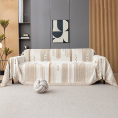 Boho Couch Throw Covers with Tassel Thick Durable Sofa Cover Blanket Furniture Slipcover Sectional - Ornate Home