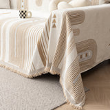Boho Couch Throw Covers with Tassel Thick Durable Sofa Cover Blanket Furniture Slipcover Sectional - Ornate Home