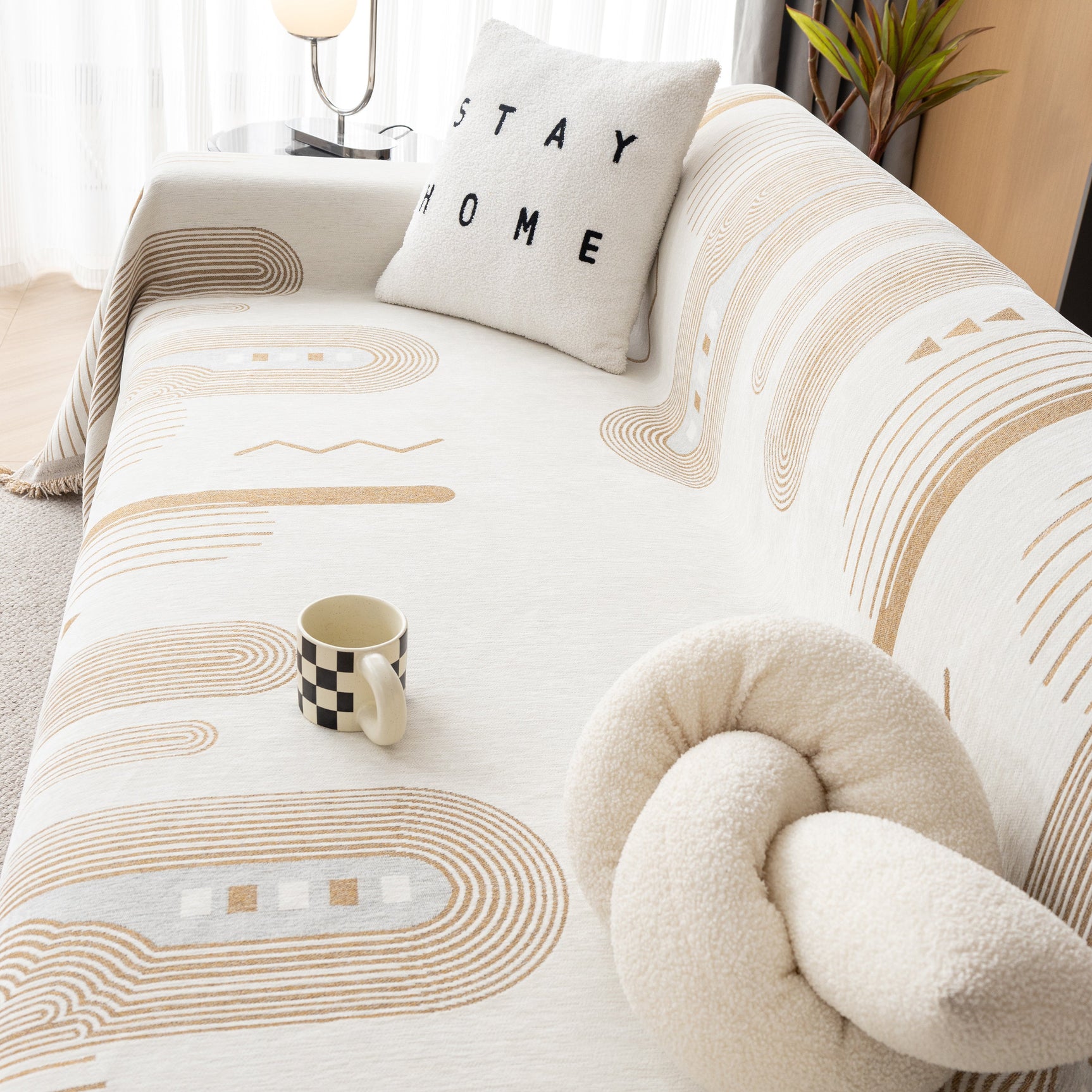Boho Couch Throw Covers with Tassel Thick Durable Sofa Cover Blanket Furniture Slipcover Sectional - Ornate Home