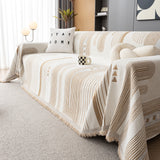 Boho Couch Throw Covers with Tassel Thick Durable Sofa Cover Blanket Furniture Slipcover Sectional - Ornate Home
