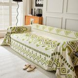 Boho Geometric Chenille Throw Sofa Cover Soft Textured Decorative Couch Blanket - Ornate Home