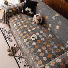 Boho Geometric Sofa Slipcovers Chenille Scratch Resistant Couch Protective Covers - Ornate Home