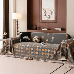 Boho Geometric Sofa Slipcovers Chenille Scratch Resistant Couch Protective Covers - Ornate Home