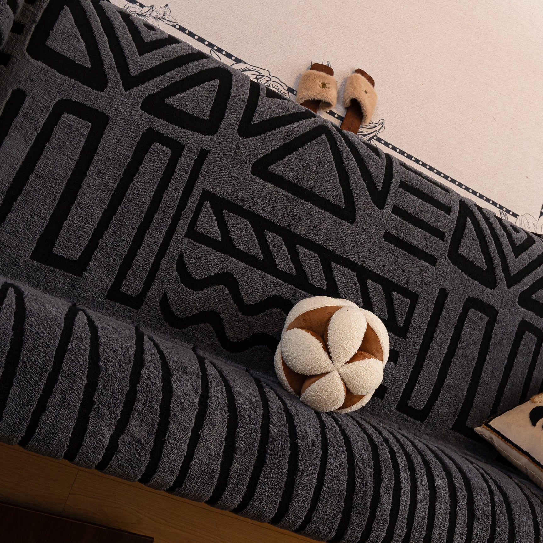 Boho Plush Couch Cover Bohemian Throw Blanket Decor Covers Sofa Chair Furniture Bed - Ornate Home