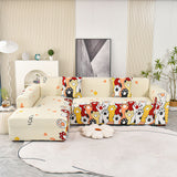 Boho Printed Sofa Slipcover, Stretch Furniture Protector for Sectional L-Shaped Sofa - Ornate Home