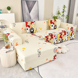 Boho Printed Sofa Slipcover, Stretch Furniture Protector for Sectional L-Shaped Sofa - Ornate Home
