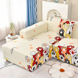 Boho Printed Sofa Slipcover, Stretch Furniture Protector for Sectional L-Shaped Sofa - Ornate Home