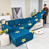 Boho Printed Sofa Slipcover, Stretch Furniture Protector for Sectional L-Shaped Sofa - Ornate Home