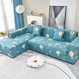 Boho Printed Sofa Slipcover, Stretch Furniture Protector for Sectional L-Shaped Sofa - Ornate Home
