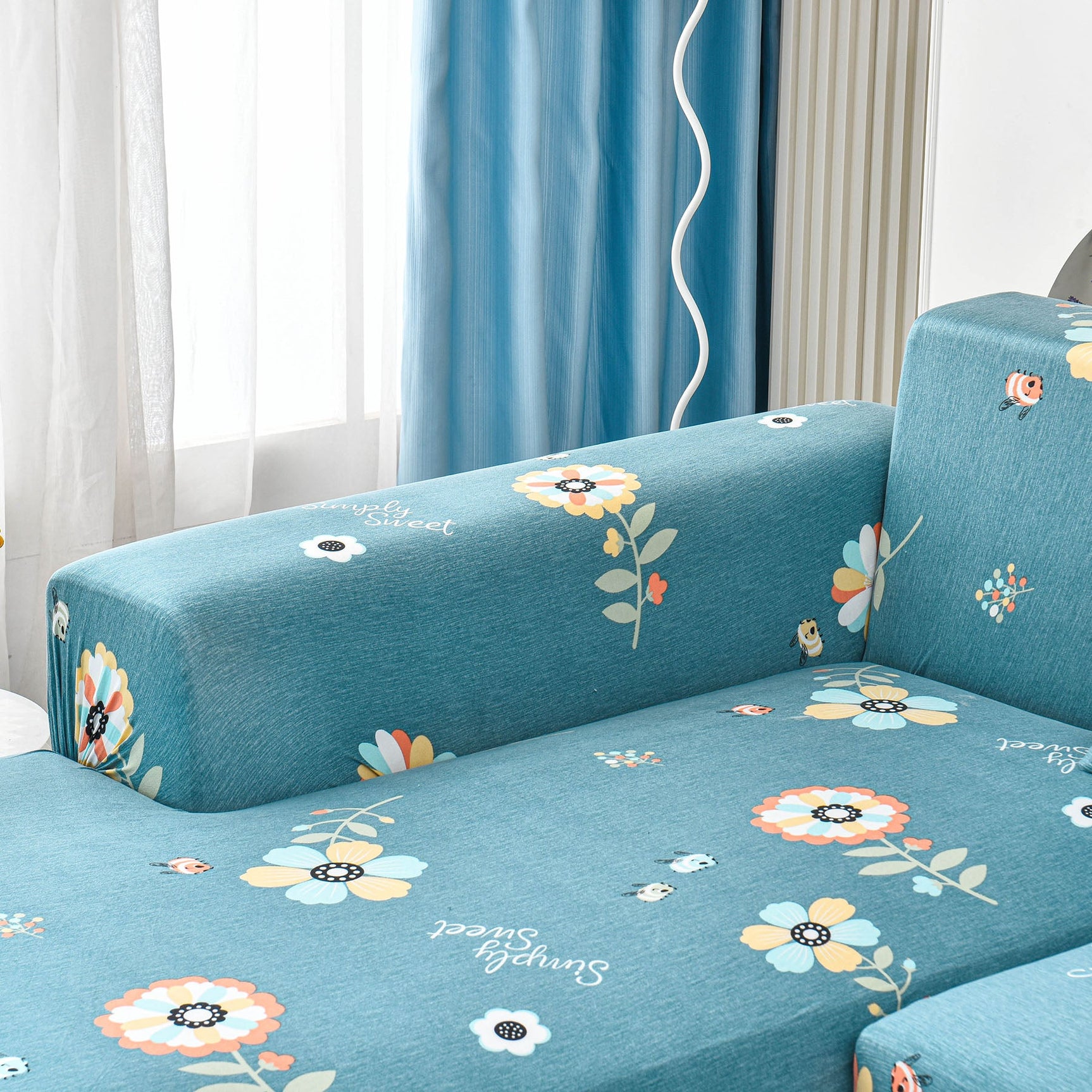 Boho Printed Sofa Slipcover, Stretch Furniture Protector for Sectional L-Shaped Sofa - Ornate Home