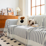Boho Stripe Sectional Couch Cover Soft Chenille Sofa Slipcovers Blanket on The Sofa for Living Room - Ornate Home