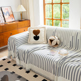 Boho Stripe Sectional Couch Cover Soft Chenille Sofa Slipcovers Blanket on The Sofa for Living Room - Ornate Home