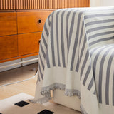 Boho Stripe Sectional Couch Cover Soft Chenille Sofa Slipcovers Blanket on The Sofa for Living Room - Ornate Home
