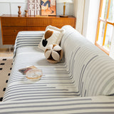 Boho Stripe Sectional Couch Cover Soft Chenille Sofa Slipcovers Blanket on The Sofa for Living Room - Ornate Home
