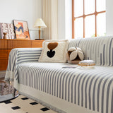 Boho Stripe Sectional Couch Cover Soft Chenille Sofa Slipcovers Blanket on The Sofa for Living Room - Ornate Home