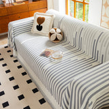 Boho Stripe Sectional Couch Cover Soft Chenille Sofa Slipcovers Blanket on The Sofa for Living Room - Ornate Home