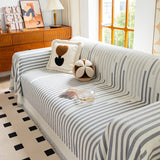 Boho Stripe Sectional Couch Cover Soft Chenille Sofa Slipcovers Blanket on The Sofa for Living Room - Ornate Home
