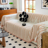 Boho Striped Jacquard Throw Sofa Slipcover Chenille Sofa Throws for Couches for Pets Kids Home Decor - Ornate Home