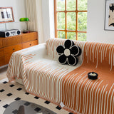 Boho Striped Jacquard Throw Sofa Slipcover Chenille Sofa Throws for Couches for Pets Kids Home Decor - Ornate Home