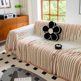 Boho Striped Jacquard Throw Sofa Slipcover Chenille Sofa Throws for Couches for Pets Kids Home Decor - Ornate Home