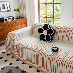 Boho Striped Jacquard Throw Sofa Slipcover Chenille Sofa Throws for Couches for Pets Kids Home Decor - Ornate Home