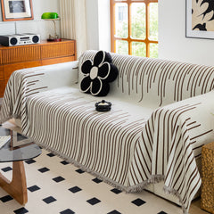 Boho Striped Jacquard Throw Sofa Slipcover Chenille Sofa Throws for Couches for Pets Kids Home Decor - Ornate Home