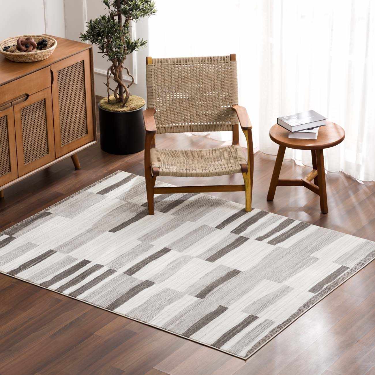 Bojana Broken-Striped Area Rug - Clearance - Ornate Home