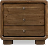 Boka Impala Three Drawer Acacia Wood Nightstand - Ornate Home